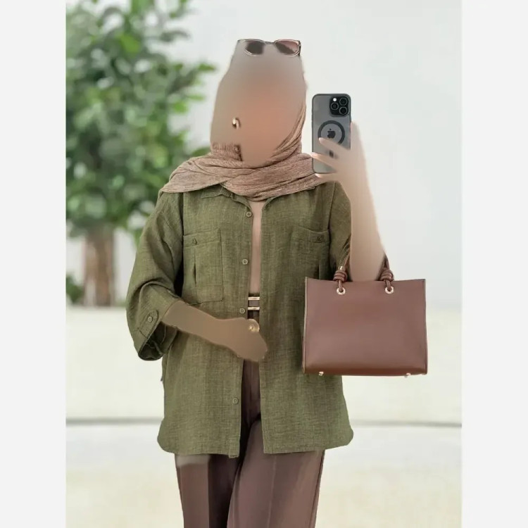 مانتو دو جیب پیله دار جنس شانتون اعلا فری سایز مناسب تا 48
