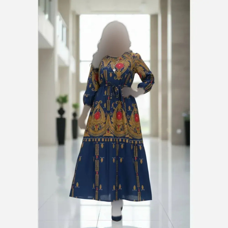 پیراهن زنانه مدل مهتاب جنس بوگاتی درجه یک فری سایز مناسب سایز 38 تا 50