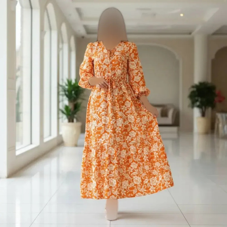 پیراهن ساحلی زنانه جنس بوگاتی گرم بالا فری سایز