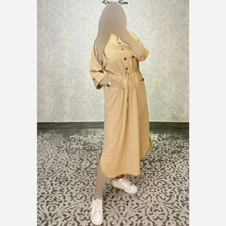 کفتان بهاره زنانه جنس ویستا پری فری سایز 36 تا 48 با بند تنظیم و جیب کاربردی