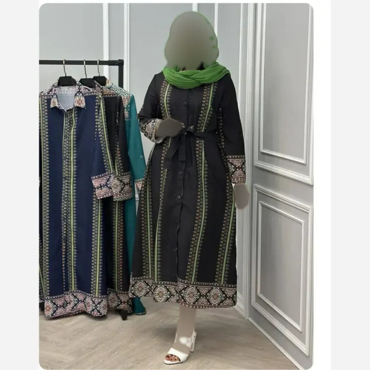 پیراهن ساحلی زنانه طرح سنتی جنس کرپ نخ درجه یک فری سایز تا 48