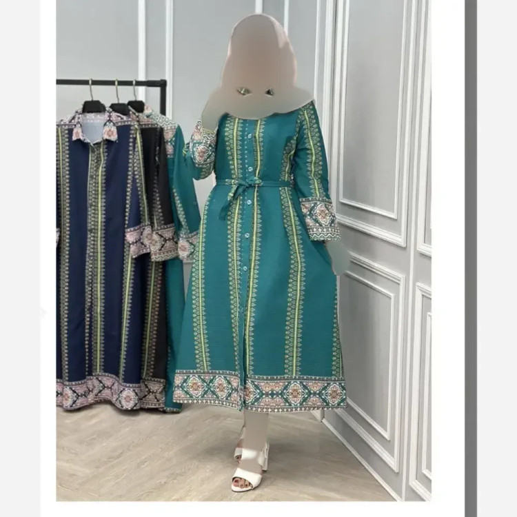 پیراهن ساحلی زنانه طرح سنتی جنس کرپ نخ درجه یک فری سایز تا 48