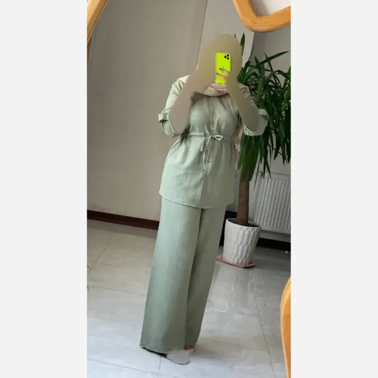 ست شومیز و شلوار زنانه جنس شانتون درجه یک سایز 38 تا 46