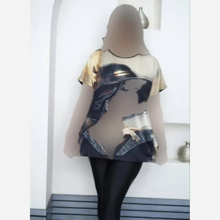 تیشرت مجلسی زنانه فلامنت الیزه نگیندار فری سایز