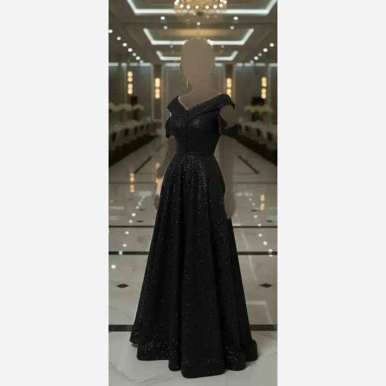 پیراهن مجلسی زنانه مدل روژین جنس لمه بیسکویتی قد 160 آسترکشی شده