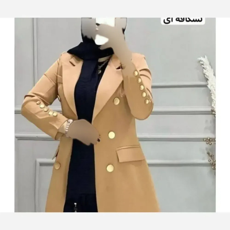 کت شلوار زنانه مازراتی مدل ندا با شلوار دمپا گشاد و قد کت 80 سانتیمتر