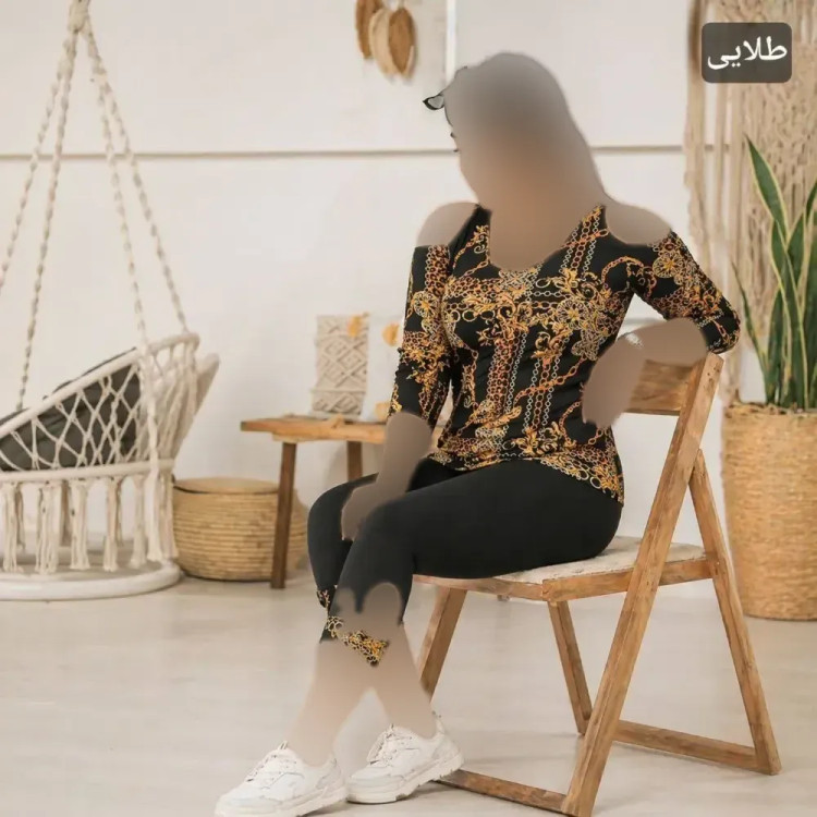 ست تونیک و شلوارک زنانه مدل سرشونه باز جنس ویسکوز الیزه فری سایز 36 تا 52
