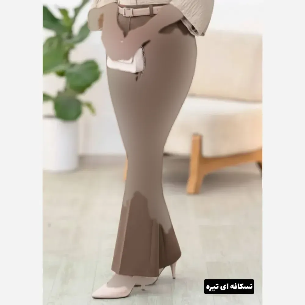 شلوار تک زنانه پارچه مازراتی کمرکش به همراه کمربند فری سایز تا 46