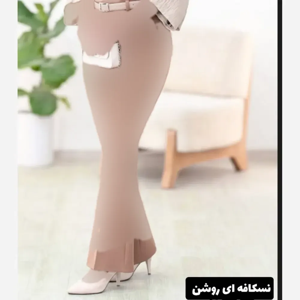 شلوار تک زنانه پارچه مازراتی کمرکش به همراه کمربند فری سایز تا 46