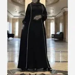 ماکسی عبای زنانه مدل مهشید جنس کریشه اندونزی مشکی فری سایز