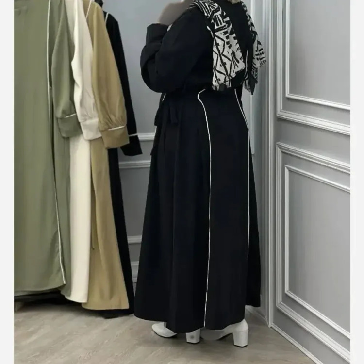 ماکسی عبای زنانه مدل مهشید جنس کریشه اندونزی مشکی فری سایز