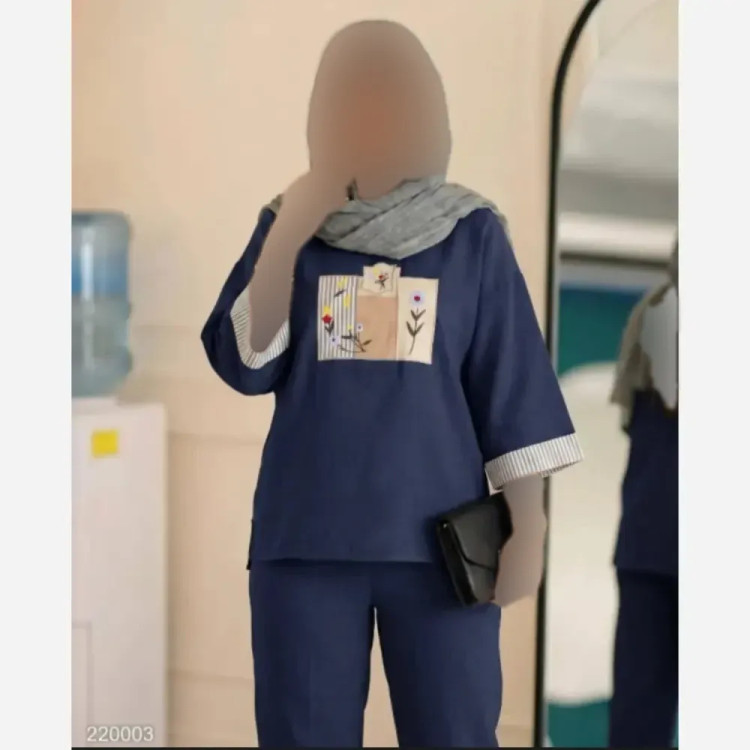 ست تونیک و شلوار زنانه مدل میشکا جنس شانتون فری سایز 38 تا 46