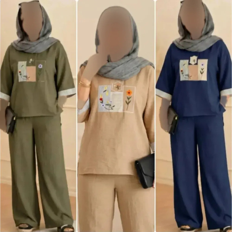 ست تونیک و شلوار زنانه مدل میشکا جنس شانتون فری سایز 38 تا 46