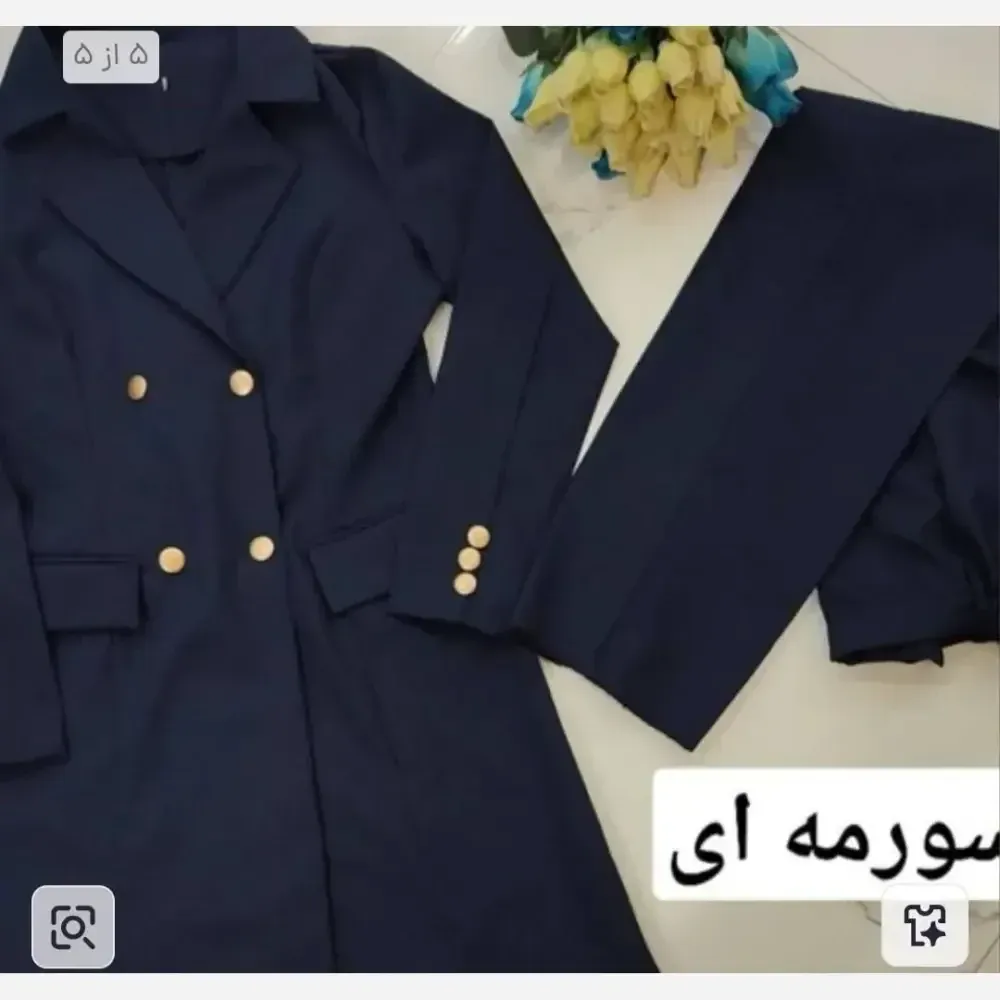 مانتو شلوار اداری یقه انگلیسی جنس مکانیک پرشیا در رنگبندی متنوع