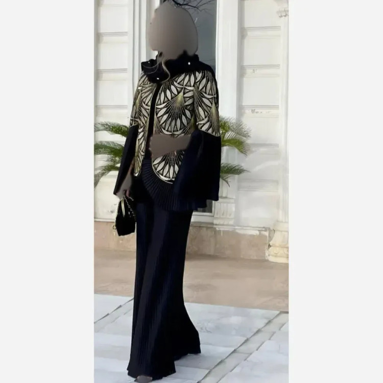 شومیز زنانه مدل حورناز جنس پلیسه و تافته لمه دار فری سایز 36 تا 48