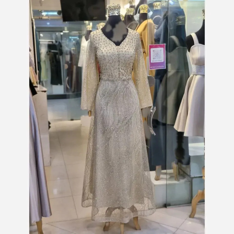 پیراهن مجلسی زنانه مدل آذین جنس شاین قد 150 در رنگبندی متنوع و سایز 48 تا 58