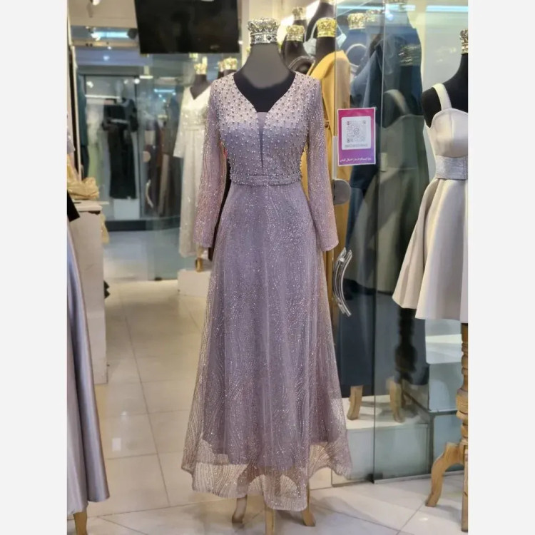 پیراهن مجلسی زنانه مدل آذین جنس شاین قد 150 در رنگبندی متنوع و سایز 48 تا 58