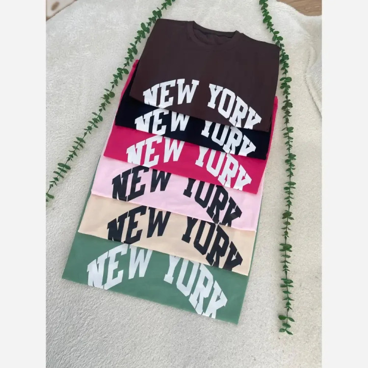 تیشرت باکسی زنانه طرح NEW YORK 1993 جنس سوپر پنبه فری سایز