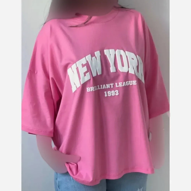 تیشرت باکسی زنانه طرح NEW YORK 1993 جنس سوپر پنبه فری سایز