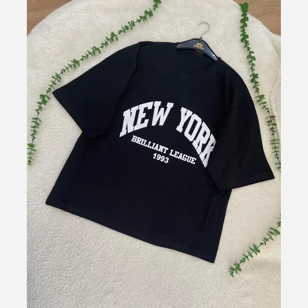 تیشرت باکسی زنانه طرح NEW YORK 1993 جنس سوپر پنبه فری سایز