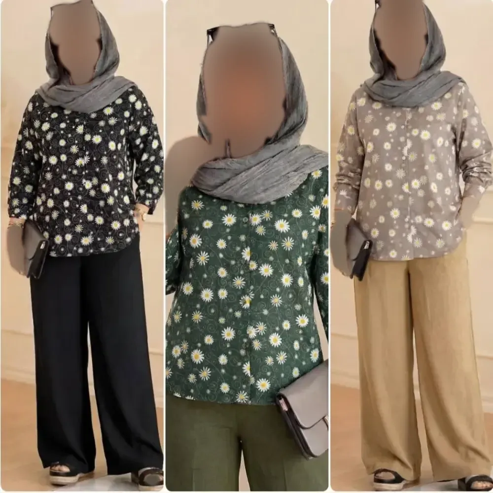ست شومیز و شلوار زنانه مدل ژاکلین جنس بوگاتی و شانتون سایز 38 تا 46