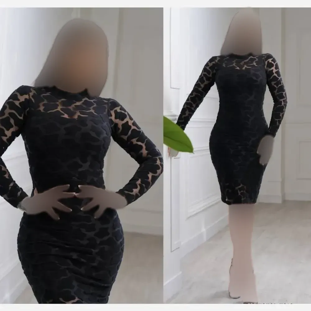 پیراهن زنانه هوردیس مشکی جنس مخمل سنگی قد 120 سایز 50