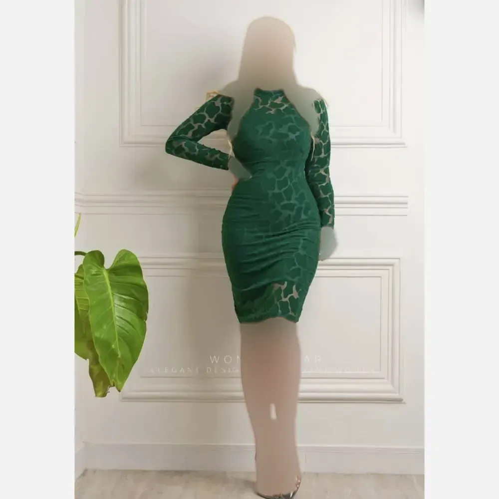 پیراهن زنانه هوردیس سبز جنس مخمل سنگی قد 120 سایز 38 تا 50