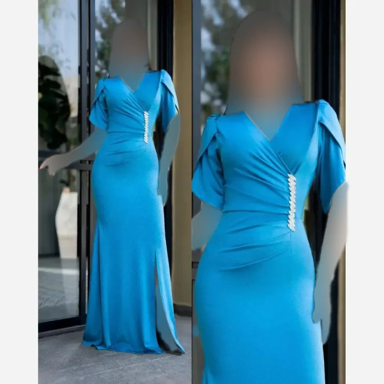 پیراهن زنانه مدل یکتا جنس غواصی رنگ کله غازی قد 160 سایز 38 تا 50