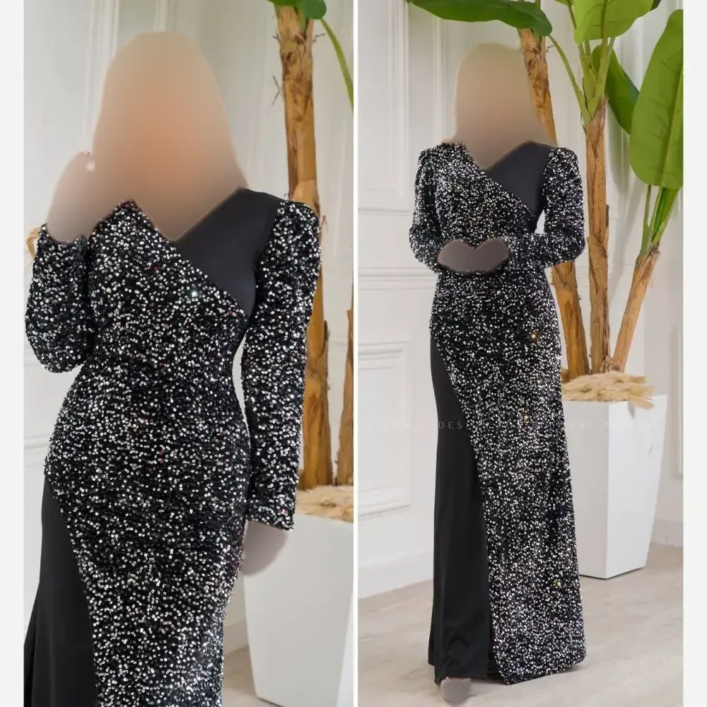 پیراهن مجلسی زنانه مدل ریچل نقره ای جنس کرپ و پولک چمنی قد 160 سایز 42 تا 44