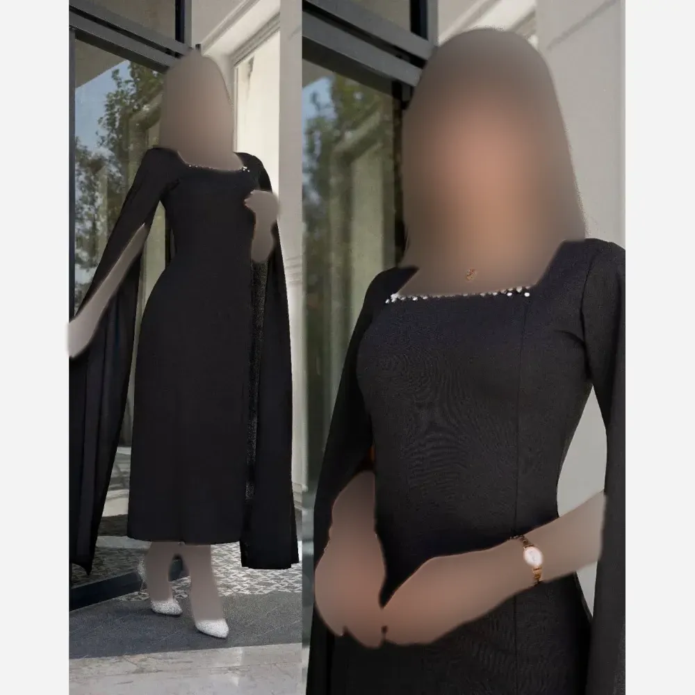 پیراهن زنانه مدل رزیار جنس دالقیچ رنگ مشکی قد 150 سایز 38-40