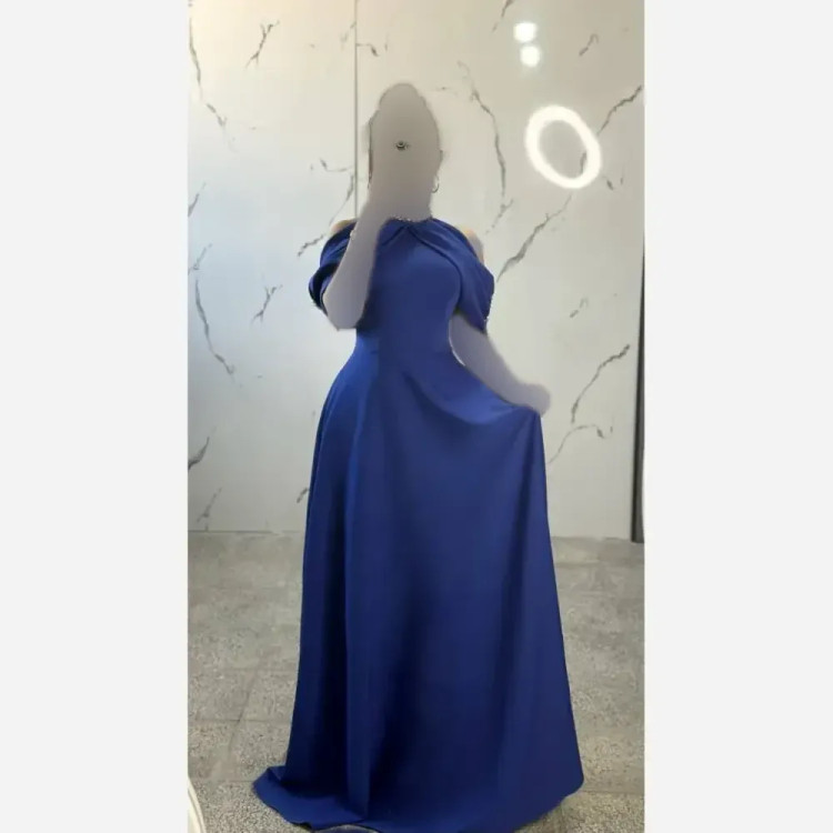 پیراهن زنانه مجلسی مدل آنا جنس کرپ مازاراتی اعلا با سنگدوزی دستی در رنگبندی متنوع