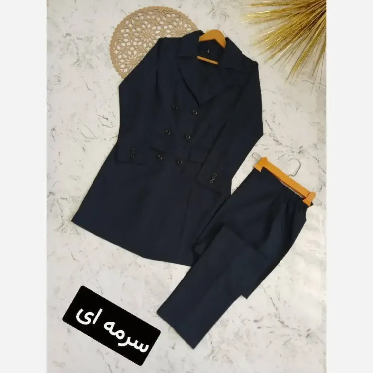 ست مانتو و شلوار اداری زنانه مدل شش دکمه جنس مکانیک پرشیا درجه یک