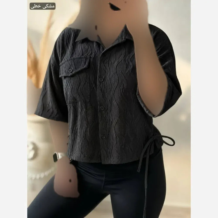 شومیز باکسی هانا لینن نخی اعلا با خرجکار برجسته فری سایز 36 تا 46