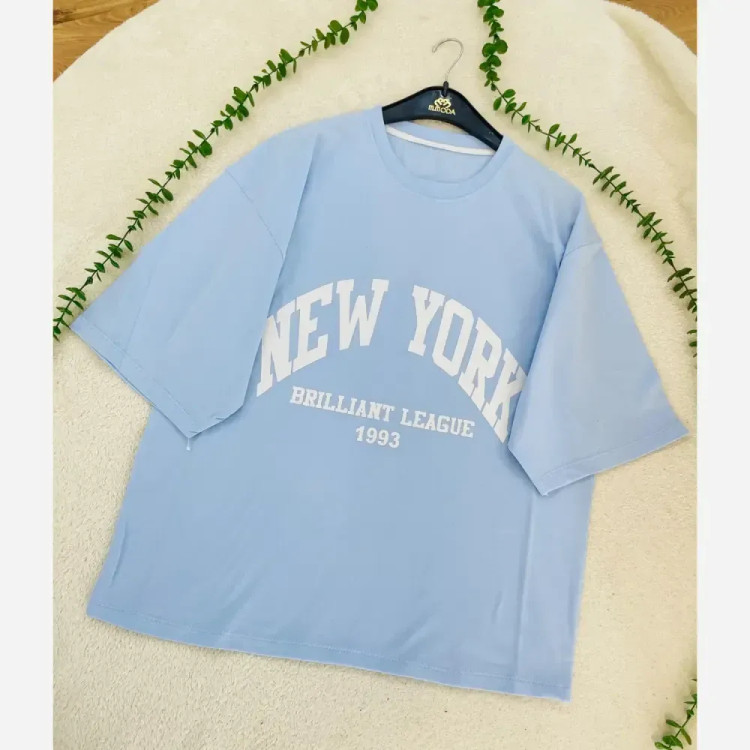 تیشرت باکسی زنانه طرح NEW YORK 1993 جنس سوپر پنبه فری سایز