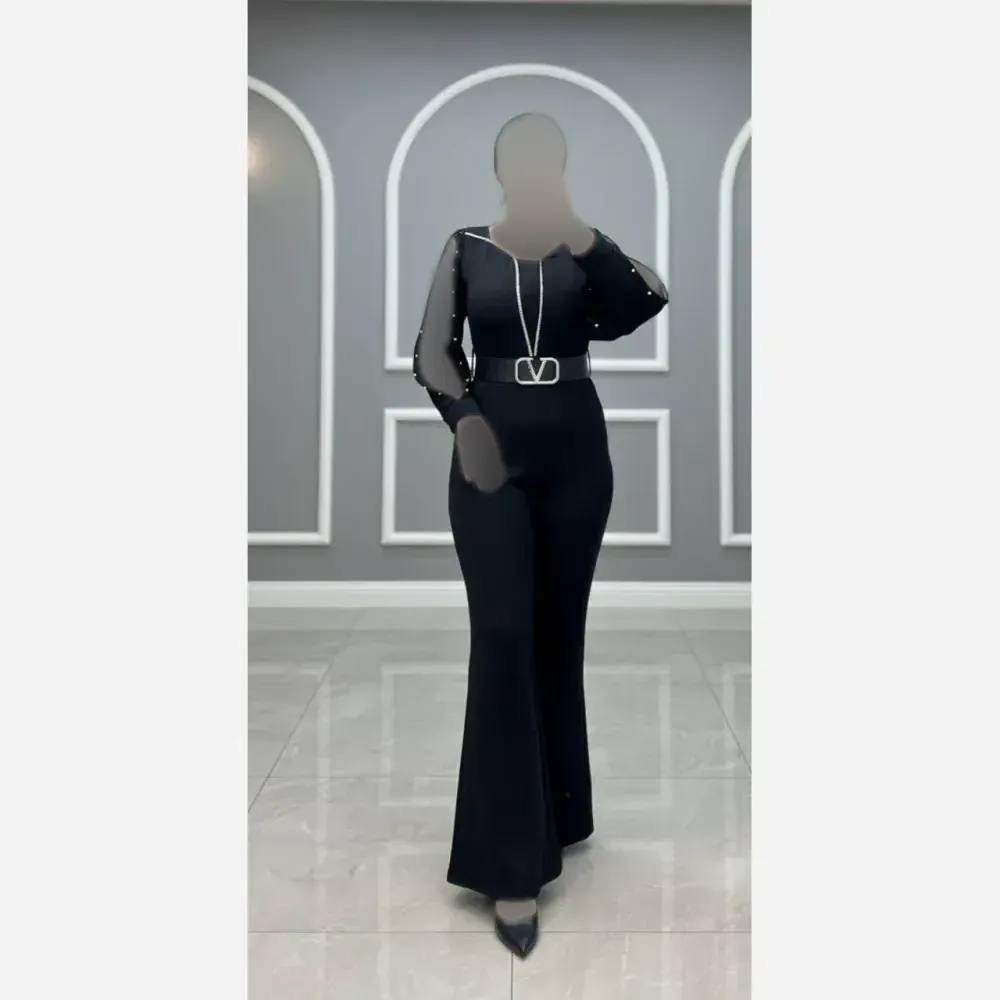 اورال زنانه مدل مازراتی کمربنددار رنگ مشکی قد 154 سانتیمتر