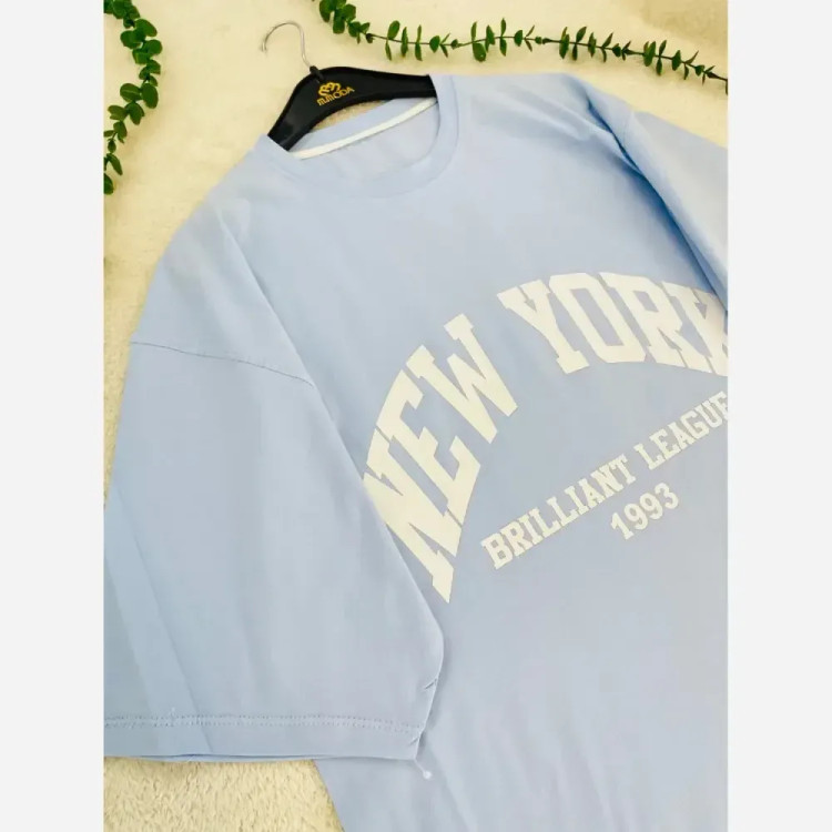 تیشرت باکسی زنانه طرح NEW YORK 1993 جنس سوپر پنبه فری سایز