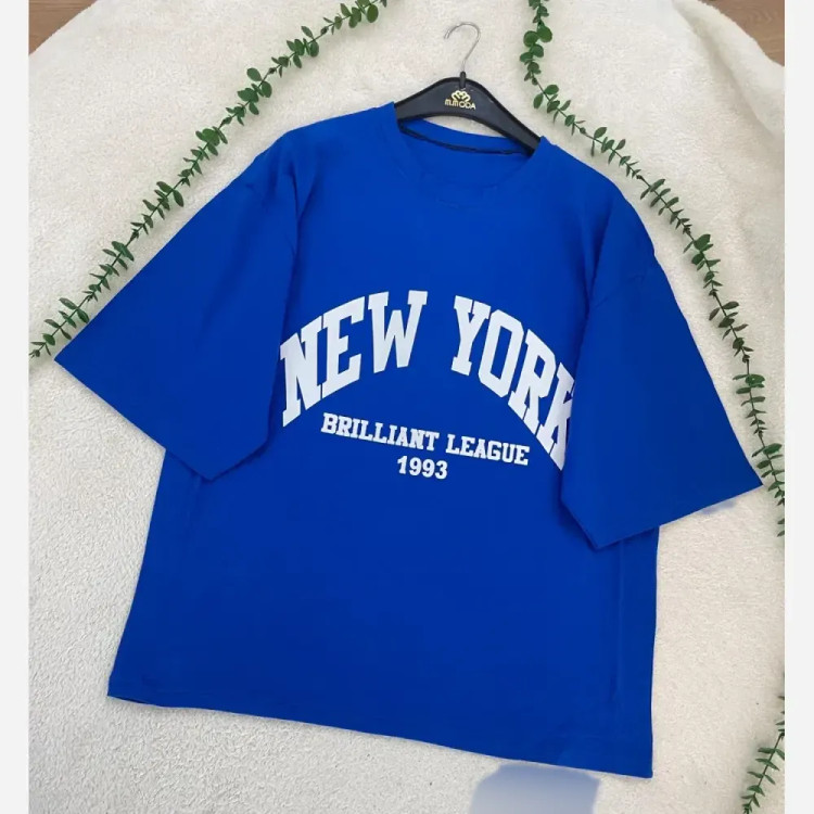 تیشرت باکسی زنانه طرح NEW YORK 1993 جنس سوپر پنبه فری سایز