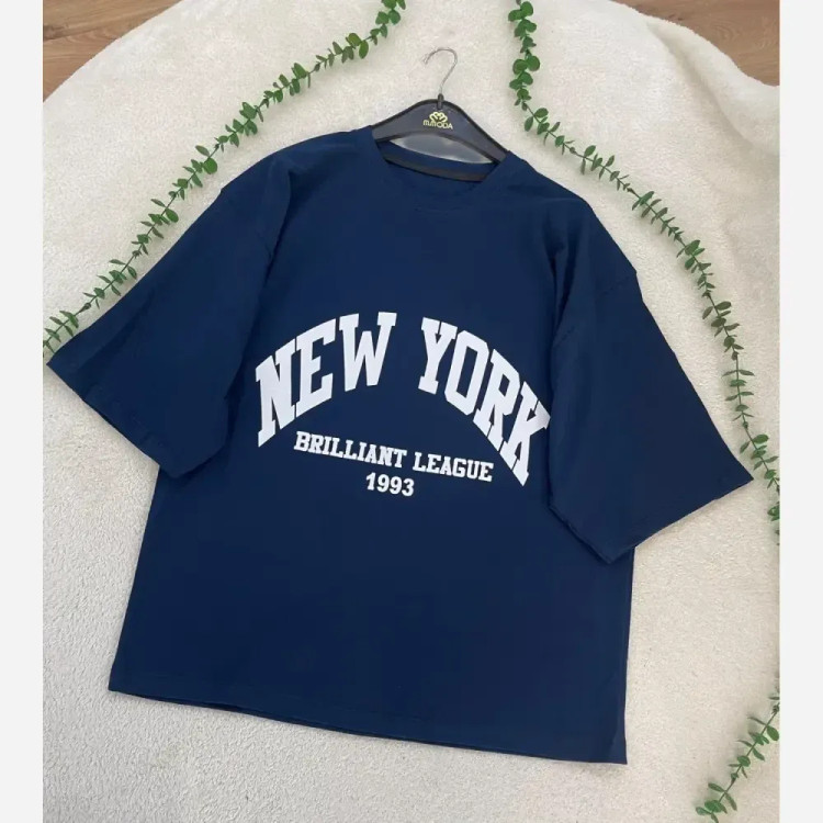 تیشرت باکسی زنانه طرح NEW YORK 1993 جنس سوپر پنبه فری سایز