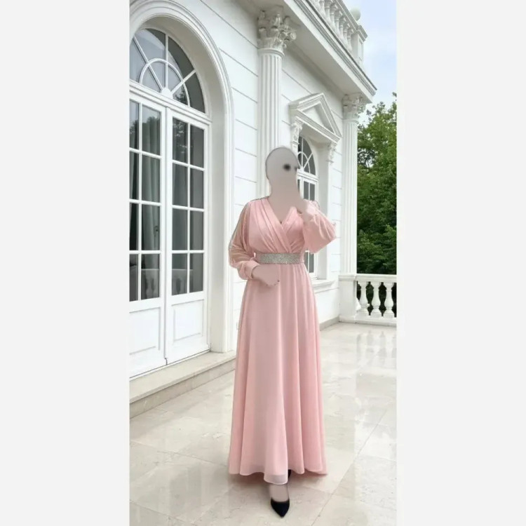 پیراهن ماکسی زنانه حریر کمربند دار مدل دیانا کد 2 در رنگبندی متنوع و سایزبندی 36 تا 60