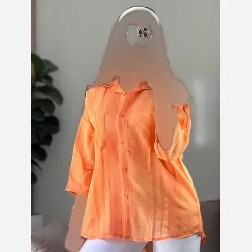 شومیز زنانه مدل رامونا جنس پارچه پری شیشهای فری سایز 38 تا 46