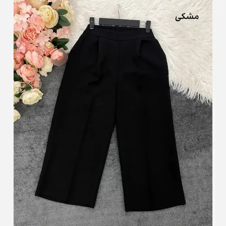 شلوار بگ واید زنانه پارچه مازراتی 330 گرم درجه یک پشت کش و جلو پیلی