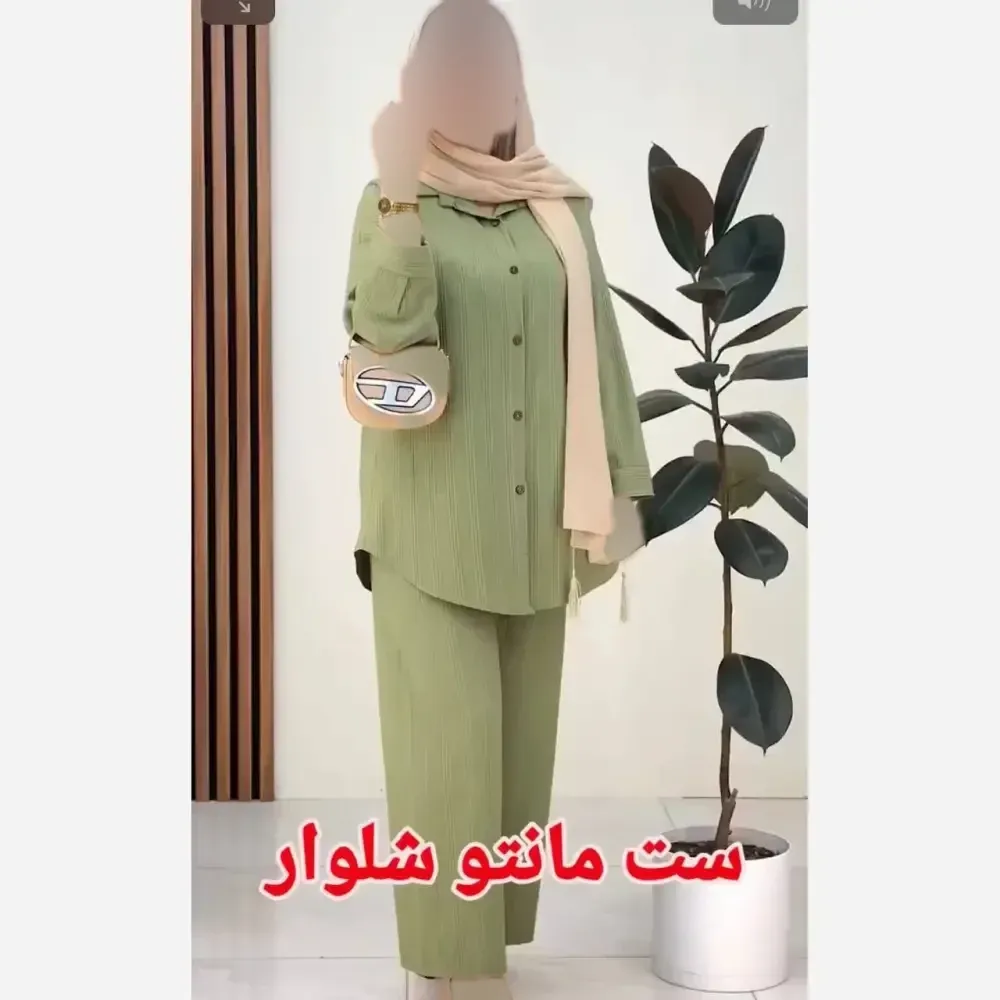 ست شومیز و شلوار زنانه جنس سوپر کراش درجه یک فری سایز مناسب 36 تا 46