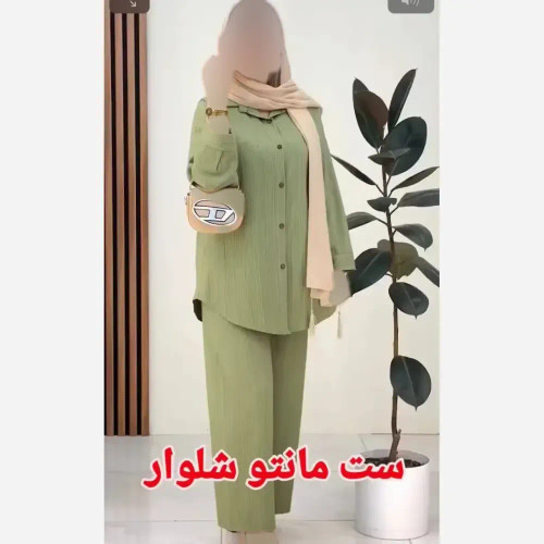ست شومیز و شلوار زنانه جنس سوپر کراش درجه یک فری سایز مناسب 36 تا 46