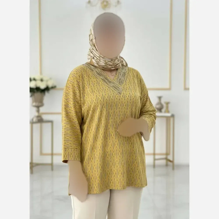 شومیز زنانه مجلسی مدل یاس پارچه ژاکارد ویسکوز فری سایز 46 تا 54