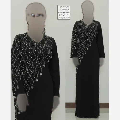 پیراهن ماکسی مجلسی زنانه جنس کرپ دالقیچ رنگ مشکی سایز 38 تا 48