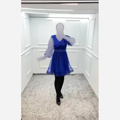 لباس خواب زنانه عروسکی مدل مژگان جنس تور و نوار دبی فری سایز 36 تا 46