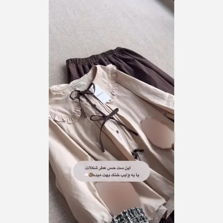 ست شومیز و دامن زنانه لنین مدل شکلات سایز 38 تا 46