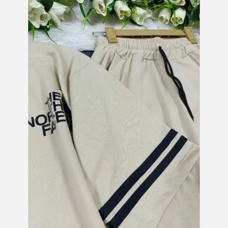 ست تیشرت و شلوار زنانه طرح North face جنس گلکسی نخ پنبه سایز فری 38 تا 48