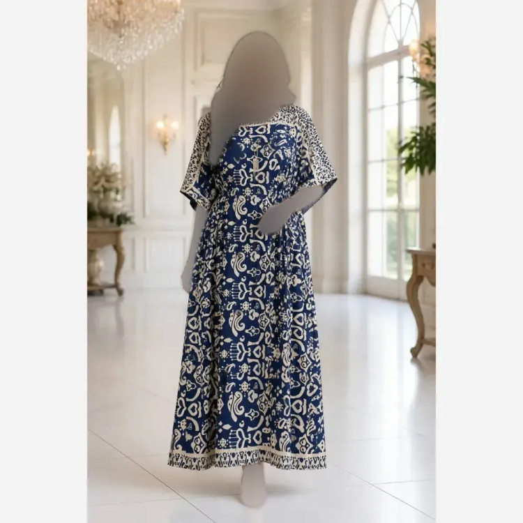 پیراهن ساحلی عبایی نخی زنانه فری سایز مدل ترمه