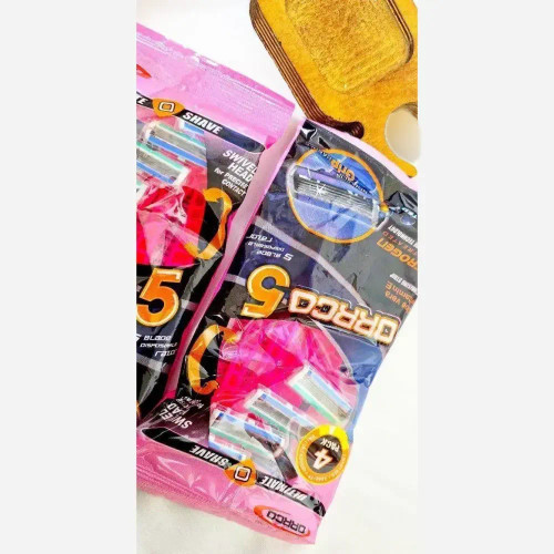 ژیلت دورکو 5 تیغه بسته 4 عددی رنگ صورتی اورجینال